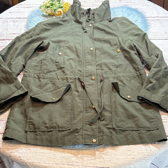 LOFT Green Anorak Jacket sz L - Picture 1 of 9